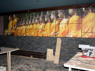 Proceso de obra en la sala principal del restaurante